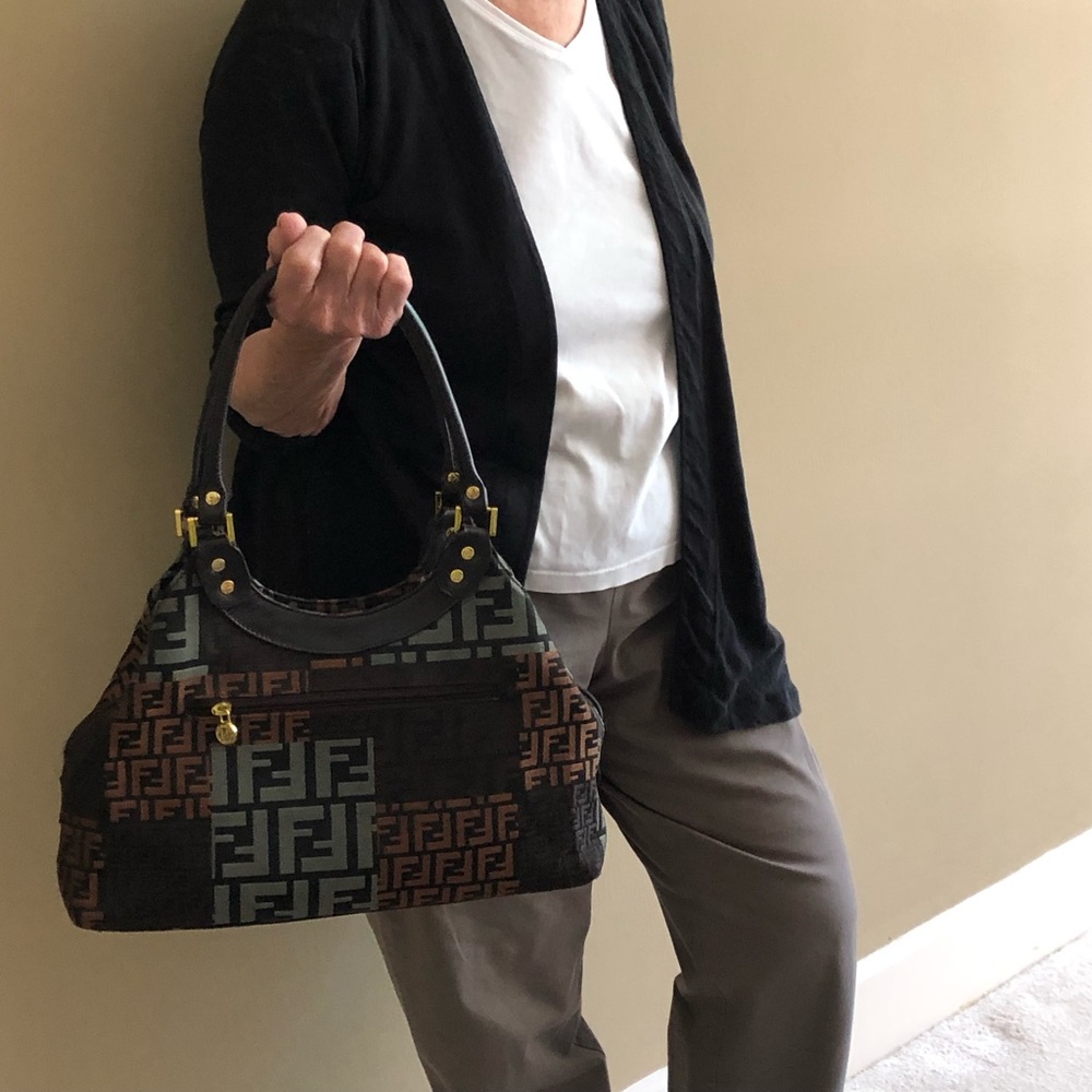 Fendi handbag with double leather straps